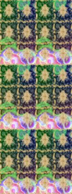 Antika altın tekrarlanabilir duvar kağıdı. Damask çizimi tekrarlanıyor. Yeşil renklerdeki altın element. Barok tarzında altın çiçekli süs..