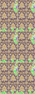 2019 Noel 'i, kar tanesi, yeni yıl. Kahverengi renkli ve altın elementli klasik eskiz deseni.