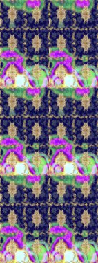 Mavi renklerdeki altın element. Doku arka planında altın duvar kâğıdı. Damask çizimi tekrarlanıyor. Barok tarzında altın çiçekli süs..