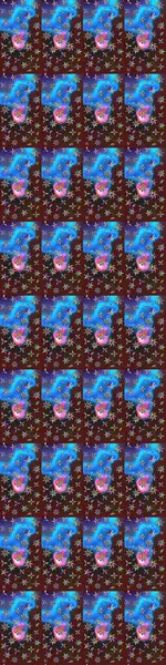 Raster illüstrasyonu. Mor ve mavi renklerde. Anti-stres için Raster soyut şablon sayfası.