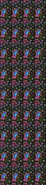 Raster illüstrasyonu. Şirin çiçek elementleri. Gri ve kahverengi renkli çiçekler. Çizim.