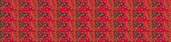 Çiçek desenli çizim. Raster illüstrasyonu. Asya tekstil tarzında. Kırmızı ve kahverengi renkte çiçekler. Renkli Bahar Teması eskiz kalıbı. Düz Çiçek Elementleri Tasarımı.