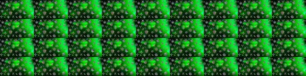 Çiçekli ipek eşarp. El çizimi çiçek unsurları olan soyut çizim raster deseni. 1950-1960 motifleri. Retro tekstil tasarım koleksiyonu. Yeşil ve mavi, yeşil ve mavi.