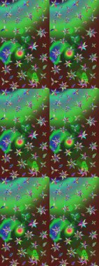 Üst manzara, yumuşak stil. Sevgililer günü ve tebrik kartı konsepti için şık bir davetiye. Yeşil ve kahverengi renkte manzaralı çiçek deseni. Çiçek kompozisyonu, el boyası, hassas şablon..