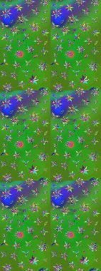 Güzel karalamalı çiçek desenli çizim. Küçük çiçekteki sevimli çiçek deseni. Güzel kumaş deseni. Raster illüstrasyonu.