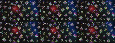 Karalama çiçeği. Raster illüstrasyonu. Renkli Bahar Teması eskiz kalıbı. Düz Çiçek Elementleri Tasarımı. Güzel kumaş deseni. Zentangle soyut çiçekleri.