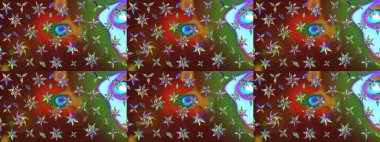 Çiçek. Raster illüstrasyonu. Taslak dekoratif arka plan, çiçek mandala. Kahverengi ve yeşil renklerde.