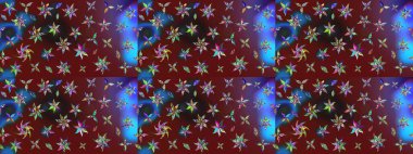 Arkaplan dokusu, duvar kağıdı, kahverengi ve kırmızı renkli çiçek teması. Soyut etnik raster çizim kalıbı. Kabile sanatı boho baskısı, klasik çiçek arkaplanı.