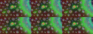 Güzel karalamalı çiçek desenli çizim. Güzel kumaş deseni. Küçük çiçekteki sevimli çiçek deseni. Raster illüstrasyonu.