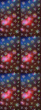 Raster güzel bir çiçek deseni çizmiş. Tatil havası. Nazik romantik baskı. Bahar mevsimi. Kahverengi ve mor renkte çiçekler.