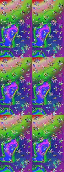 Eskiz arkaplan modeli. Yeşil ve mor yapraklı yabani çiçekler. Raster illüstrasyonu. Suluboya, elle çizilmiş.