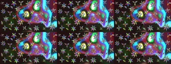 Çiçekli karalama şeklinde Raster çiçek deseni. Gri ve mavi renkte çiçekler. Yumuşak, yaz çiçekli arka plan.