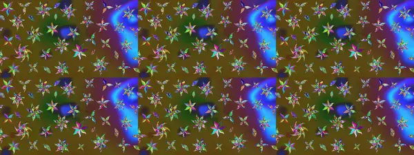 Çiçek izi. Çiçekler suluboya tarzında yeşil ve kahverengi renklerde. Suluboya çizim deseni.