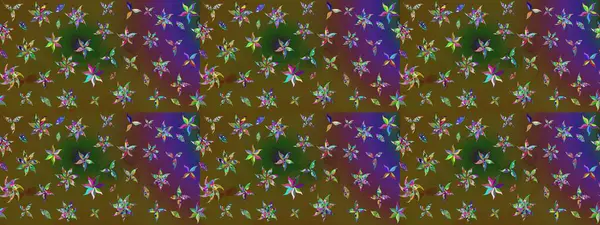 Yeşil ve kahverengi renkler. El çizimi, soyut ve süslü elementler. Yaz çiçekleri teması. Suluboya resim taklit Raster çizimi. Klasik çiçekler..