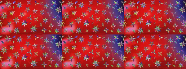 Raster - stok. Eskiz arkaplan modeli. Vadinin kırmızı ve mor renkli çiçekleri. Suluboya, elle çizilmiş.