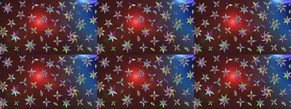 Yumuşak, bahar çiçekleri kahverengi ve mor renklerde. Raster illüstrasyonu. Raster çiçek desenli ve çiçekli..