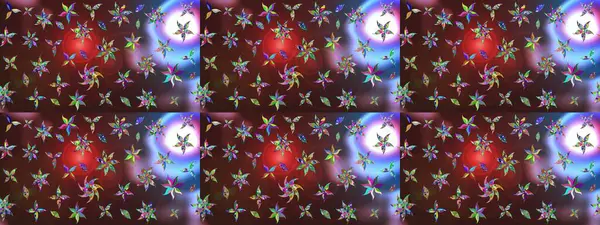 Raster Illustrasyon 'daki Çiçek Deseni' nin son moda çizimi. Renkli Yaz Temalı eskiz kalıbı. Düz Çiçek Elementleri Tasarımı. Güzel kumaş deseni.