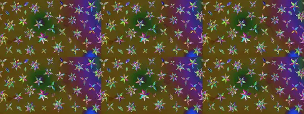 Çiçek buketleriyle klasik bir eskiz şekli. Yeşil ve kahverengi renklerde. Raster illüstrasyonu.