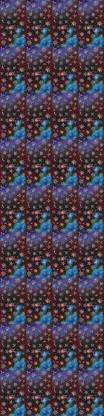 Raster illüstrasyonu. Yumuşak, bahar çiçekleri mor ve mavi renklerde. Raster çiçekleri klasik tarzda çizilmiş. Çiçekli yumuşak çizim deseni.