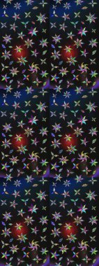 Çiçek desenli çizim. Gri ve mavi renkli Asya tekstili. Raster illüstrasyonu.