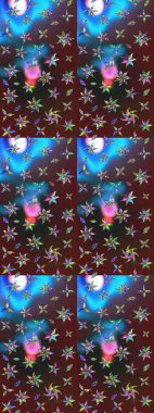 Çiçekler, dallar, bitkiler ve çiçekler. El çizimi. Güzel kumaş deseni. Raster illüstrasyonu.