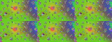 Çiçek ve yapraklı çiçek deseni. Küçük çiçekli şirin bir desen. Raster illüstrasyonu.