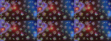 Çiçekli çiçek deseni, suluboya. Raster deseni. Küçük çiçekte güzel bir çiçek deseni..