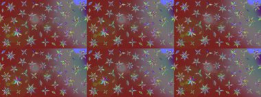 Çiçeksel çizim kalıbının yansıması. Vadinin çiçekleri kahverengi ve gri renklerde.