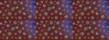 Kahverengi ve mor renkli etnik çiçeklerle süslenmiş zarif bir eskiz şekli. Raster Çiçek İllüstrasyonu güzel tekstil..