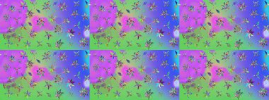 Soyut etnik raster çizim kalıbı. Kabile sanatı boho baskısı, klasik çiçek arkaplanı. Arkaplan dokusu, duvar kağıdı, mor ve yeşil renkli çiçek teması.