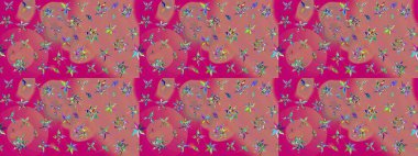 Raster şirin suluboya çiçek desenleri çiziyor. Büyük bir çiçek boyası seti. Kartlar, davetiyeler, tarih kartları ve daha fazlası için kullanılabilir.