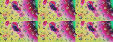 Tarafsız ve pembe renklerde zarif çiçekli suluboya. Renkli Bahar Teması eskiz kalıbı. Düz Çiçek Elementleri Tasarımı. Raster illüstrasyonu.