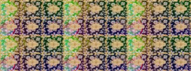 Eskiz oryantal klasik altın desen. Tarafsız renklerde altın tekrarlayan elementler içeren Raster soyut arkaplanı.