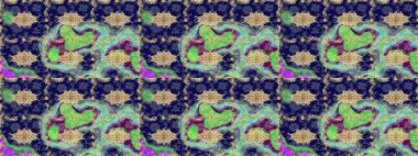 Altın elementlerle mavi renklerde altın desen. Geleneksel klasik altın desen. Raster oryantal süs. Barok tarzında eskiz doğulu süsü..