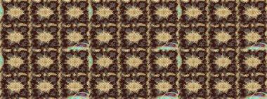 Raster sanatı. Kahverengi renkli ve altın elementli eskiz deseni. Hassas altın deseni açın. Altın desenli bukleler çiz. Doğu tarzı arabesk. Parlak dantel, stilize çiçekler, şal desenli