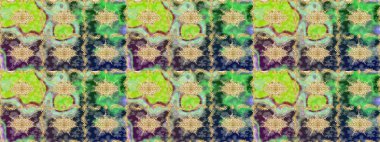 Davetiyeler, kartlar, web sayfası için Raster illüstrasyon. Doğu tarzı element. Altın desenli çiçek dekoru. Tasarım şablonu için çizgi çizimi sınırı. Yeşil renkte altın element.