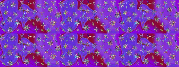 Gömlek baskısı için çiçek boyası. Çiçek desenli eskiz. Mor ve mor renkte çiçekler.