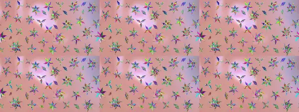 Sevimli çiçek raster deseni. Tarafsız ve pembe renklerde çiçekler. Renkli Bahar Teması eskiz kalıbı. Düz Çiçek Elementleri Tasarımı.