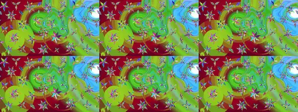 Renkli Bahar Teması eskiz kalıbı. Düz Çiçek Elementleri Tasarımı. Raster..