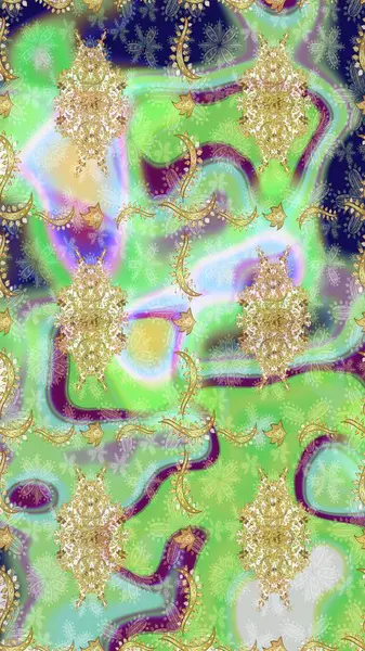 Raster oryantal süs. Geleneksel klasik altın desen. Altın elementlerle nötr renklerde altın desen. Barok tarzında eskiz doğulu süsü..