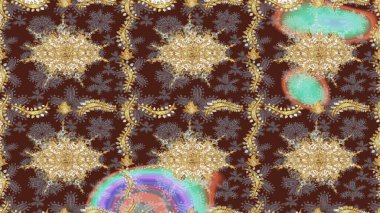 2019 Noel 'i, kar tanesi, yeni yıl. Mor renkli ve altın elementli klasik eskiz deseni.