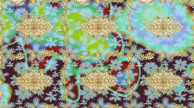 Klasik klasik klasik arka plan. Altın elementlerle nötr renklerde altın desen. Geleneksel oryantasyon süsü. Klasik Raster altın desenini çiz.