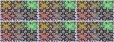 Çiçek kiremitleri. Kusursuz desenli oryantal süs. Raster altın tekstil baskısı. Kahverengi renklerde altın desenler ve altın elementler. İslam tasarımı.