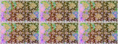 Kusursuz kraliyet lüksü, altın barok kumaş rengi. Altın antika ortaçağ dekoratifi, yapraklar ve tarafsız renklerde altın desenli süslemeleri olan pürüzsüz bir desen..