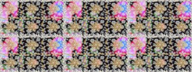 Kusursuz raster arka plan. Şık bir grafik desen. Çiçek deseni. Duvar kâğıdı barok, İspanyol kumaşı. Gri renklerdeki altın elementler.