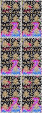 Süslü dekorasyon. Raster illüstrasyonu. Damask altın soyut çiçek gri renklerde pürüzsüz desen.