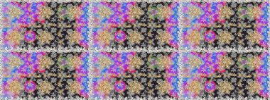 Gri renklerde kusursuz desen. Doğu tarzı arabesk tarzında altın elementler. Kusursuz altın desenli bukleler. Raster altın pürüzsüz desen.