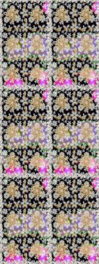 Kusursuz desenli oryantal süs. İslam tasarımı. Raster altın tekstil baskısı. Altın elementlerle nötr renklerde altın desen. Çiçek karoları.