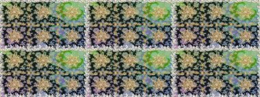 Damask altın soyut çiçek gri renklerde pürüzsüz desen. Süslü dekorasyon. Raster illüstrasyonu.