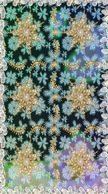 Barok tarzında kusursuz bir doğulu süsü. Tarafsız renklerde altın elementler. Geleneksel klasik raster altın pürüzsüz desen.